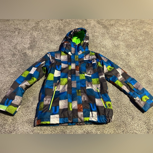 Quicksilver Coat Jacket Boys Youth 10 Hood Full Zip Winter Ski